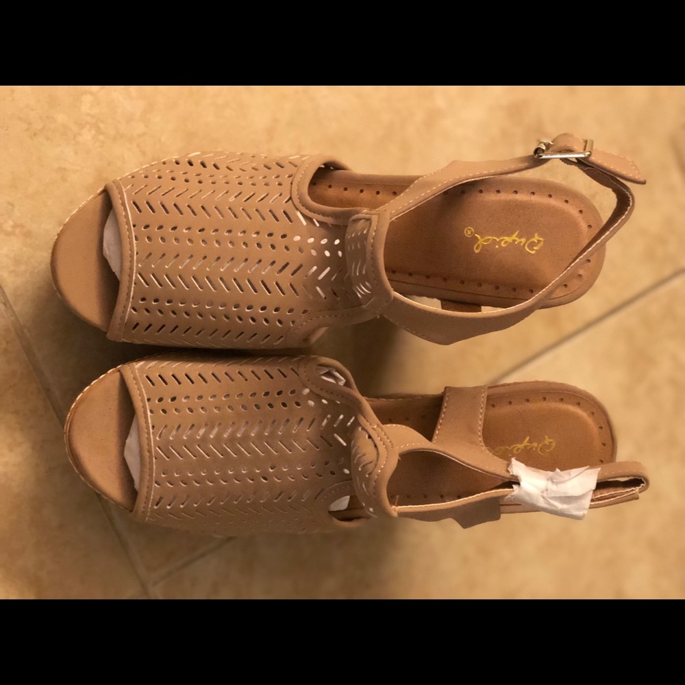 Tan heeled sandals